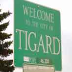 tigard oregon welcome and population sign